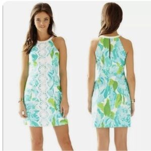 Vintage LILLY PULITZER PEARL SHIFT Dress SZ 4 Poolside BLUE FIRST IMPRESSION